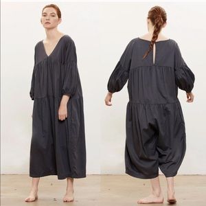 BLACK CRANE oversized pleated gather PUFF jumpsuit